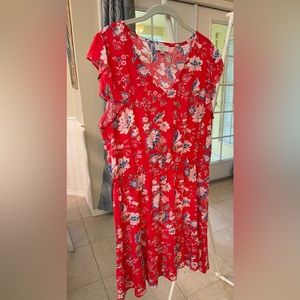 Ann Taylor Loft Multi-Color Flower Dress - Size XL, Like New